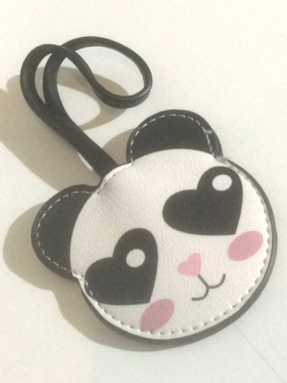 Betsey Johnson Panda Bear Bag Tag Black White Heart Eyes Luv Purse Tote Charm